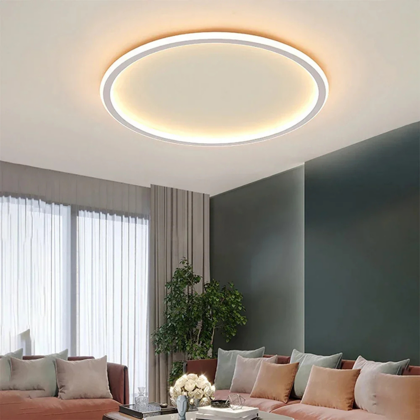 Modern Round LED Flush Mount Ceiling Light – Scandinavian Style, Soft Illumination 4
