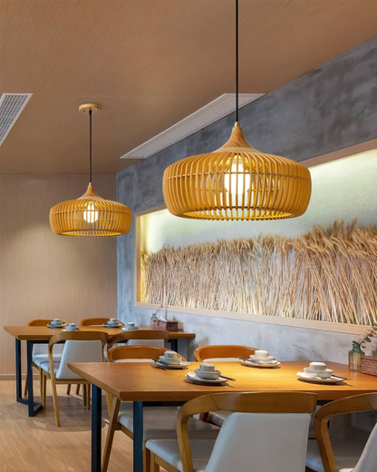 Brass Pendant Light with Adjustable Height – Solid Wood Kitchen Pendant Lighting 5