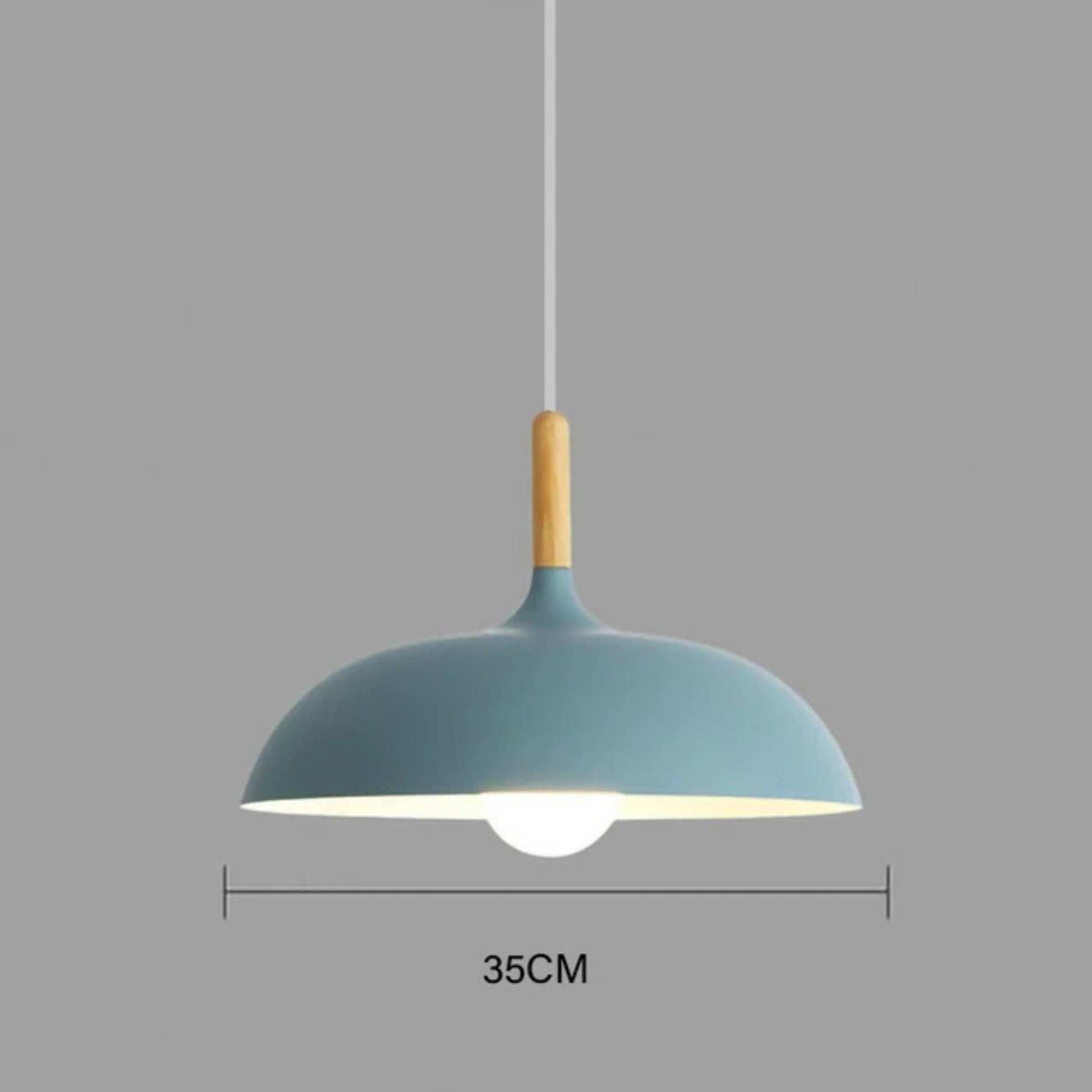Variant image for Modern LED Pendant Ceiling Light with Adjustable Cord – Iron and Oak Design-3