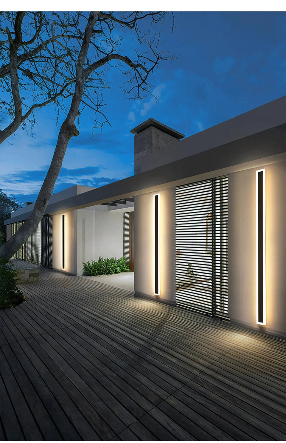Modern Black Outdoor Wall Light – Waterproof LED Fixture for Garden and Balcony
