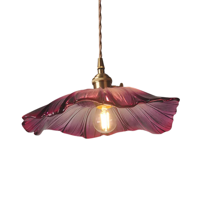 Modern Glass Flower Pendant Light for Kitchen Island – 30 cm Decorative Hanging Light