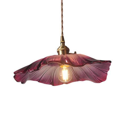 Modern Glass Flower Pendant Light for Kitchen Island – 30 cm Decorative Hanging Light
