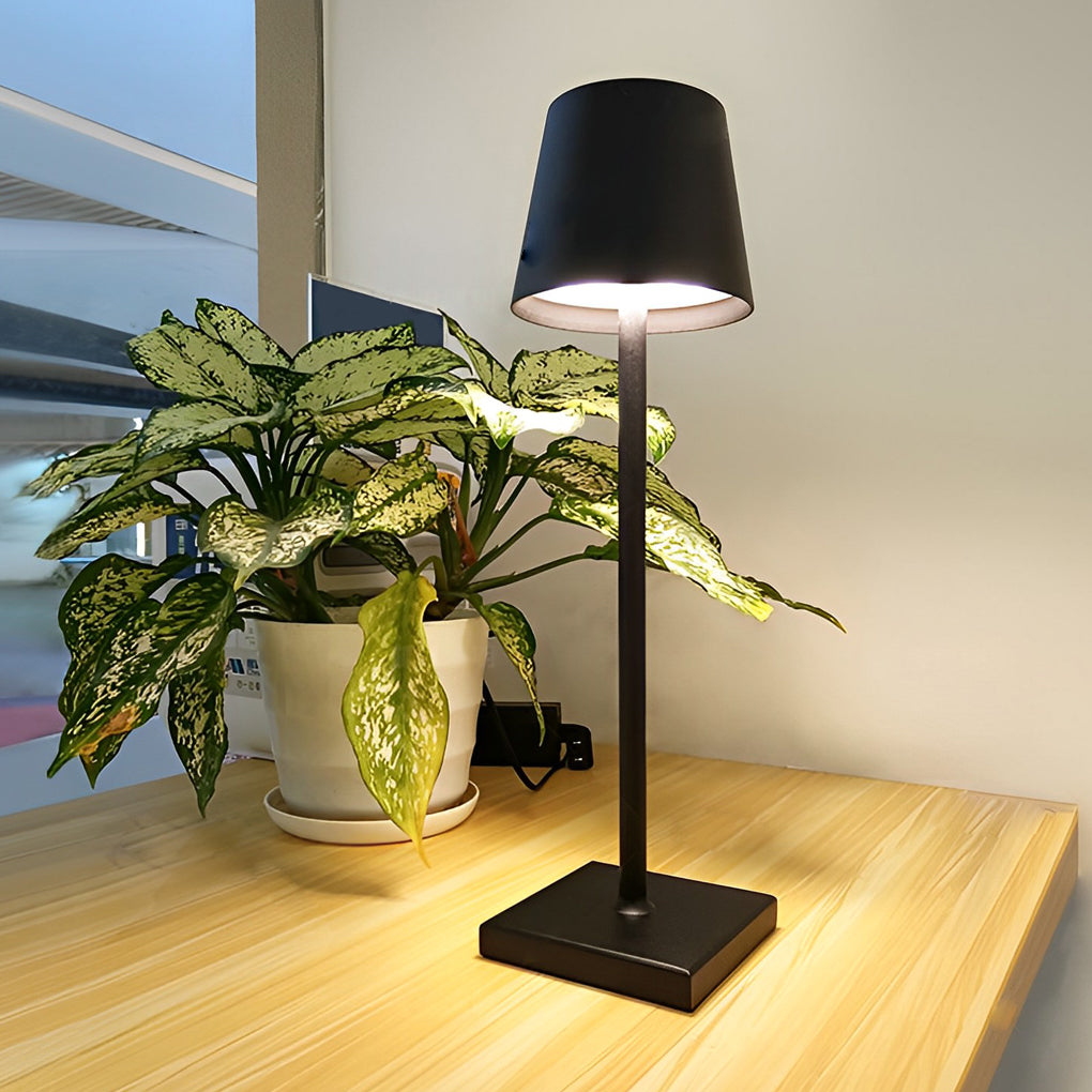Rechargeable Touch-Control Table Lamp - Elegant Aluminum Design, Portable Cordless Bedside Lamp 3