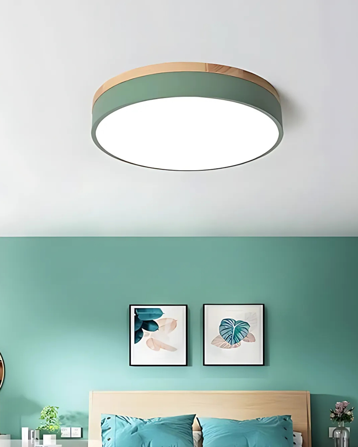 Nature-Inspired Flush Mount Ceiling Light with Oak Accents – LED, 30/40 cm 2