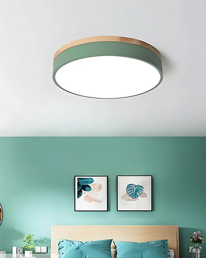 Nature-Inspired Flush Mount Ceiling Light with Oak Accents – LED, 30/40 cm 2