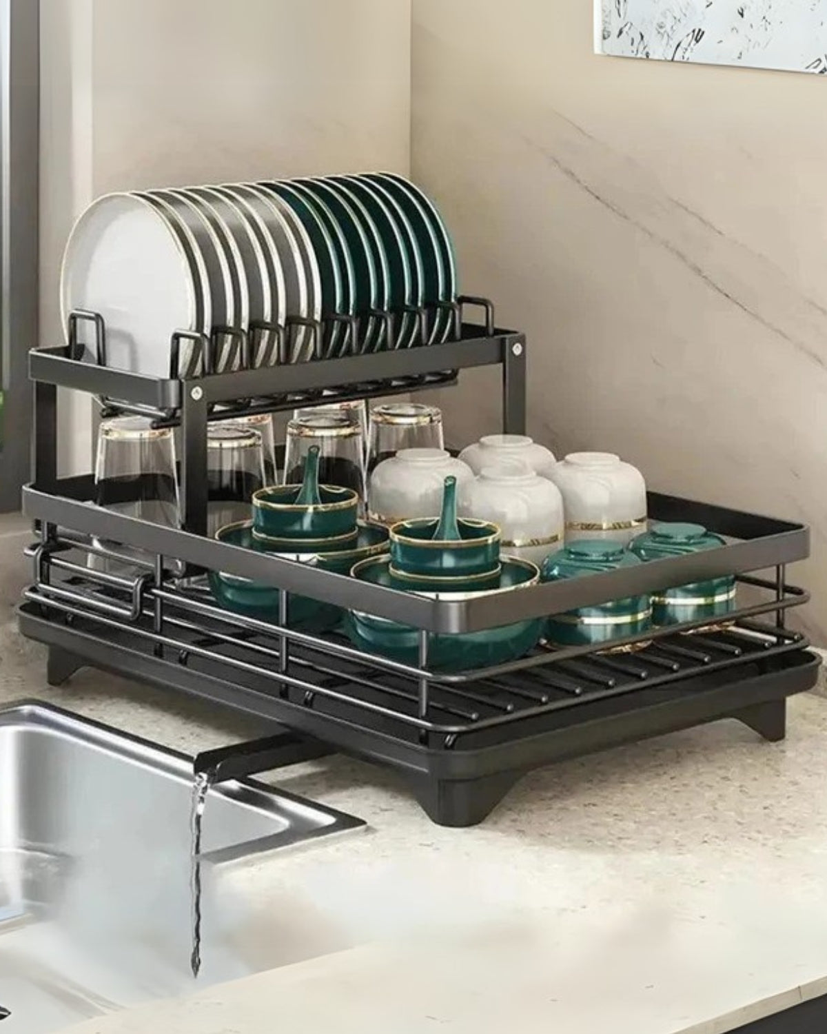 Alessio | Stainless Steel Dish Drying Rack – Space-Saving Design 7