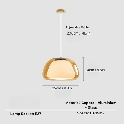 Ambaro | Glass Pendant Light – Adjustable Dome for Kitchen or Living Room Illumination 0