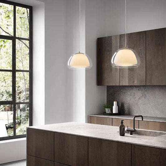 Ambaro | Glass Pendant Light – Adjustable Dome for Kitchen or Living Room Illumination 1