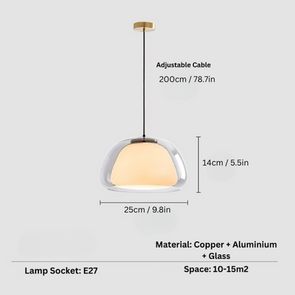 Ambaro | Glass Pendant Light – Adjustable Dome for Kitchen or Living Room Illumination 10