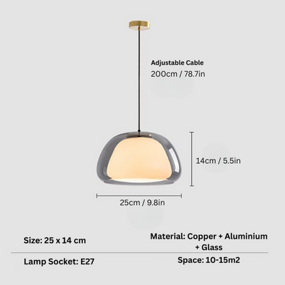 Ambaro | Glass Pendant Light – Adjustable Dome for Kitchen or Living Room Illumination 9