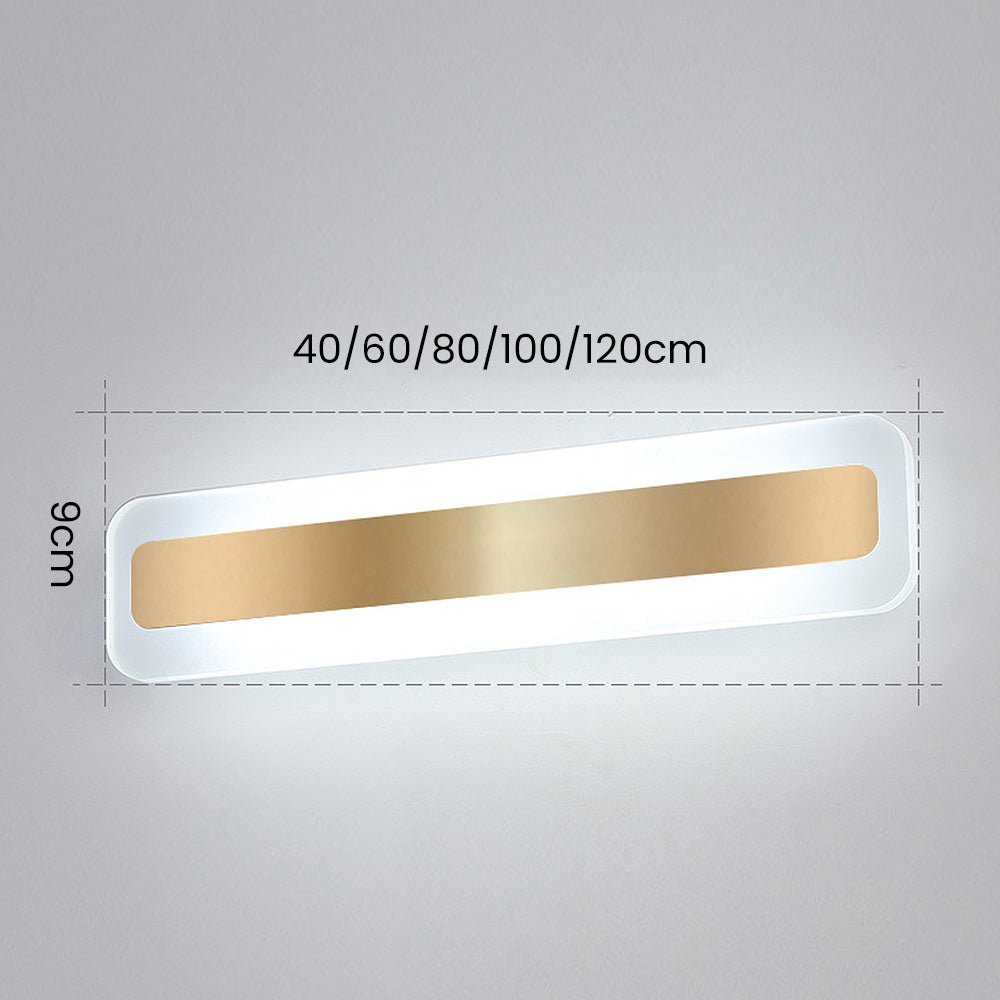 AuroraGlow | Bathroom Wall Light – Elegant Long Mirror Design with Gold Finish 8
