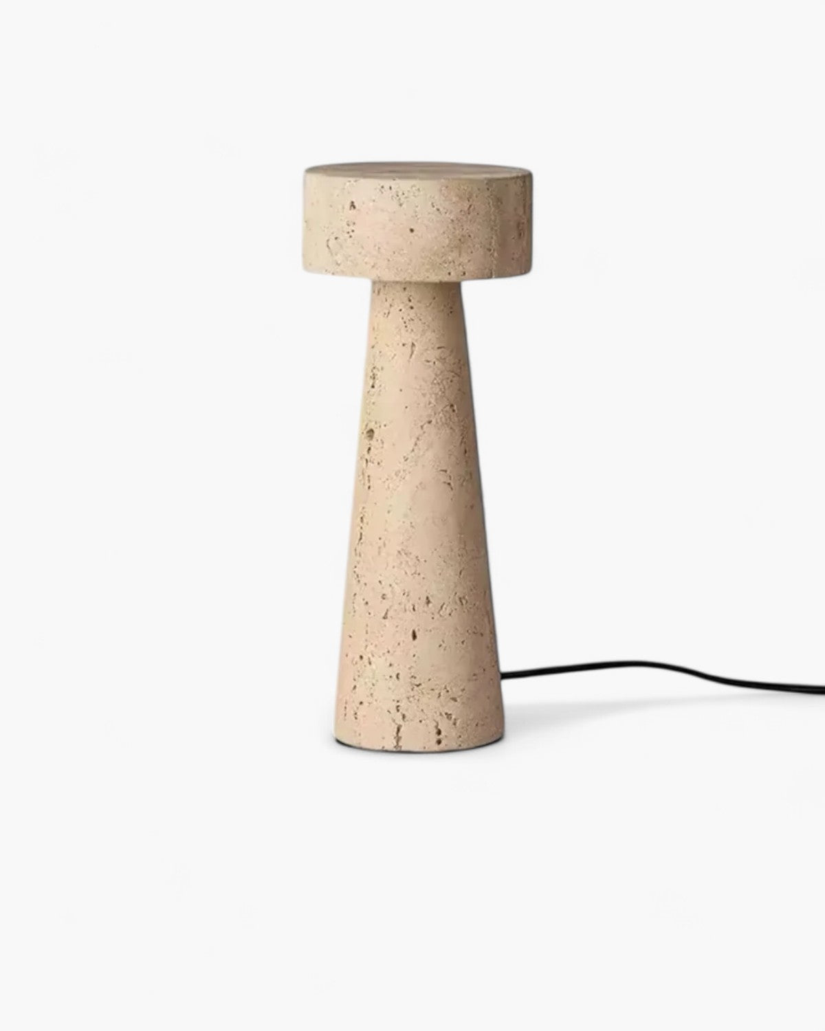 Compact Travertine Table Lamp – Elegant Bedside Lamp with Soft Illumination 1