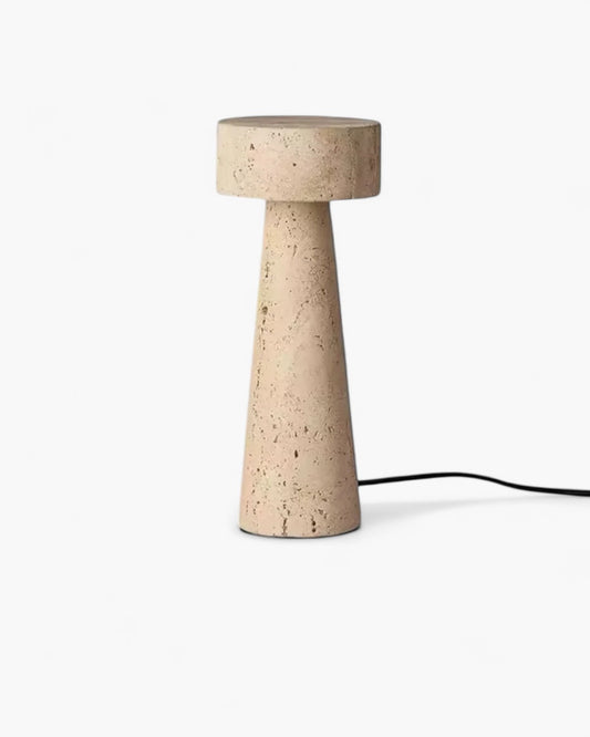 Compact Travertine Table Lamp – Elegant Bedside Lamp with Soft Illumination 1