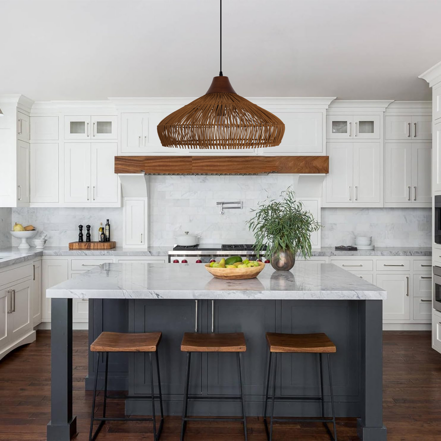 Bambora | Pendant Light – Handmade Bamboo for Kitchen Island Lighting 8