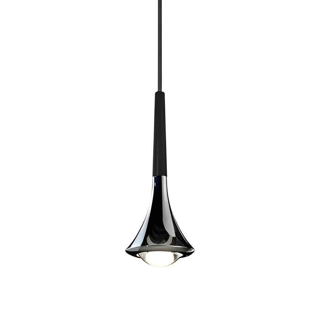 Black Scandinavian Drop Pendant Light - Modern LED Hanging Light for Kitchen or Living Room 0