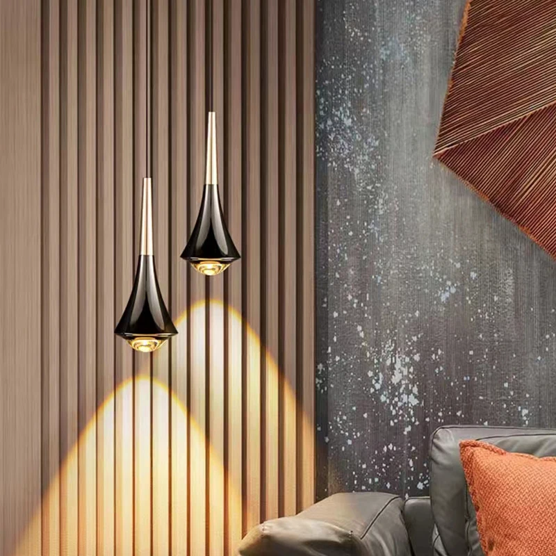 Black Scandinavian Drop Pendant Light - Modern LED Hanging Light for Kitchen or Living Room 5