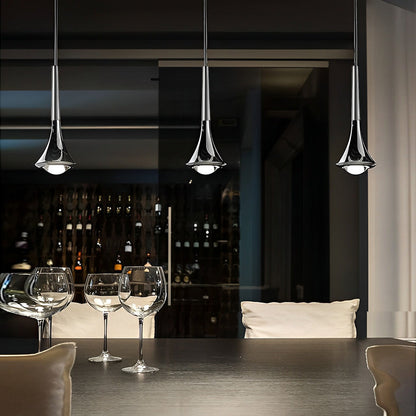 Black Scandinavian Drop Pendant Light - Modern LED Hanging Light for Kitchen or Living Room 6