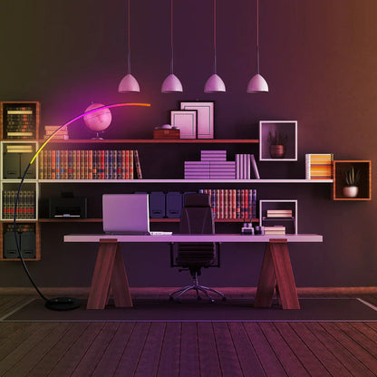 Modern RGB Arc Floor Lamp with Adjustable Brightness and Remote Control - 67 Inches 6