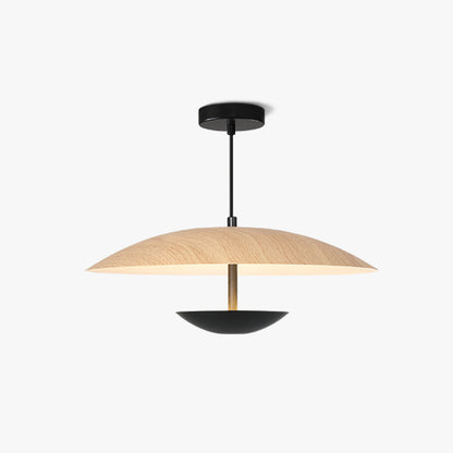 Carins | Pendant Light – Frisbee Design with Wood and Metal Accents for Kitchen Lighting 0