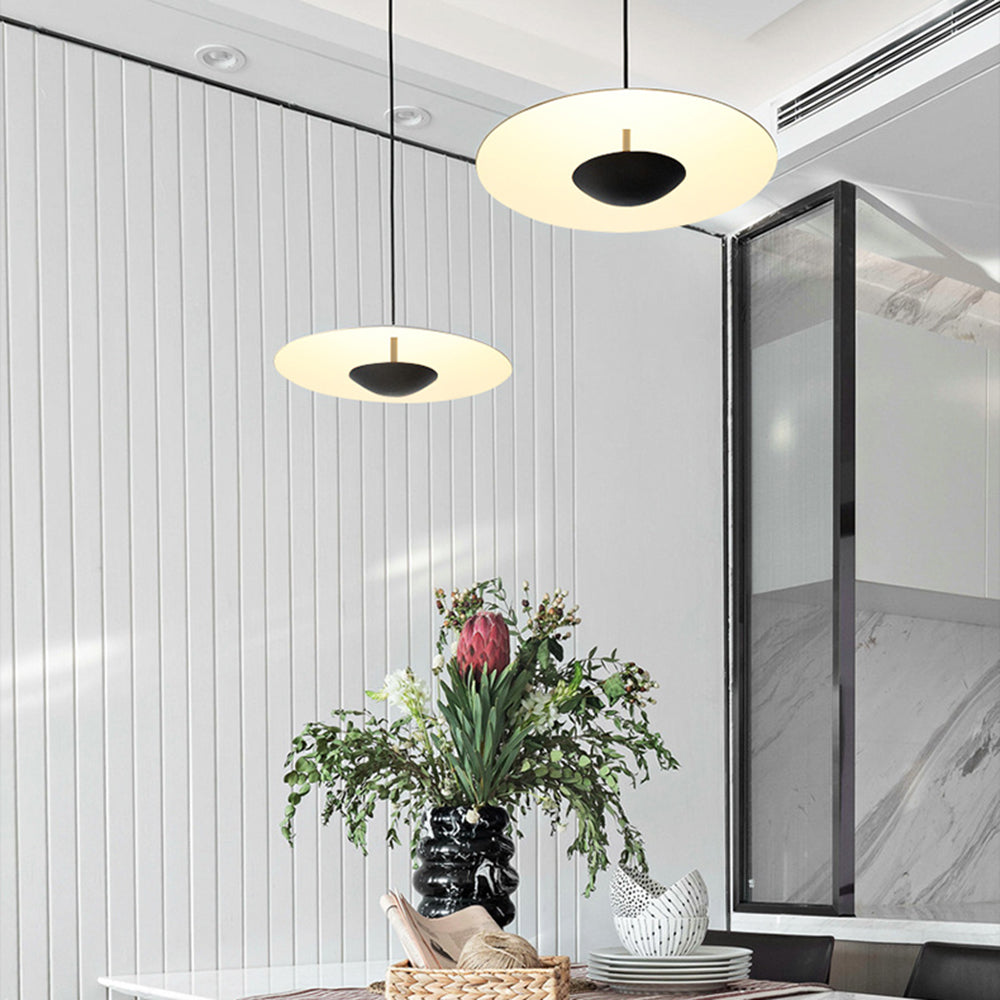 Carins | Pendant Light – Frisbee Design with Wood and Metal Accents for Kitchen Lighting 2