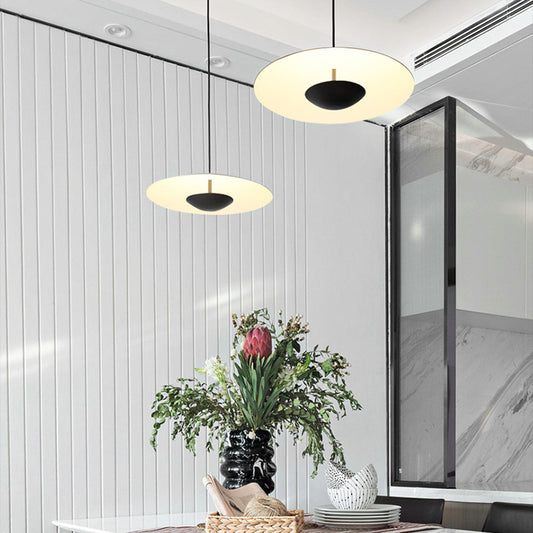 Carins | Pendant Light – Frisbee Design with Wood and Metal Accents for Kitchen Lighting 2