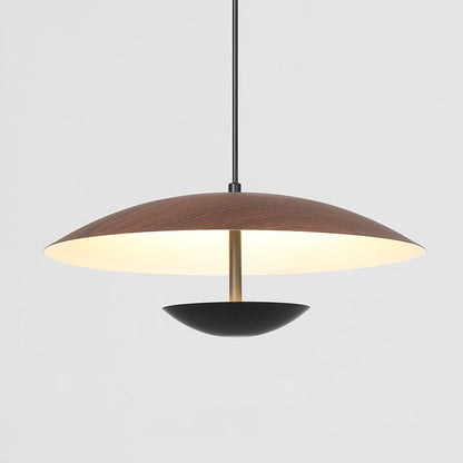 Carins | Pendant Light – Frisbee Design with Wood and Metal Accents for Kitchen Lighting 5