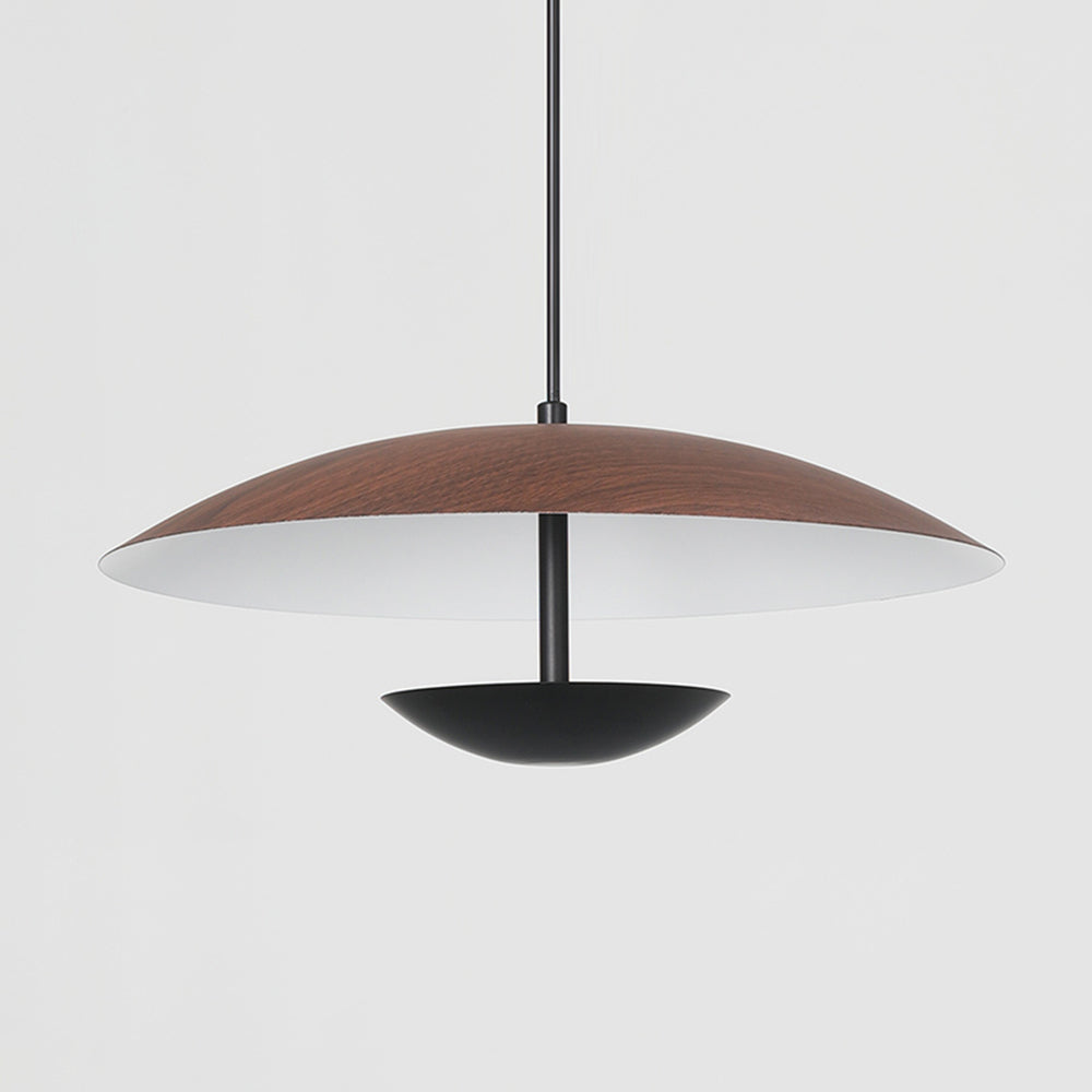 Carins | Pendant Light – Frisbee Design with Wood and Metal Accents for Kitchen Lighting 6