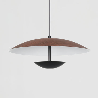 Carins | Pendant Light – Frisbee Design with Wood and Metal Accents for Kitchen Lighting 6