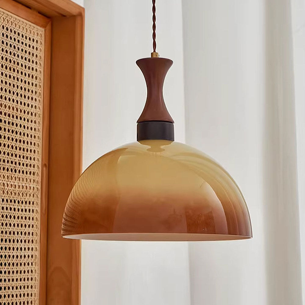 Retro Farmhouse Ceiling Lamp with Amber Glass Shade – 11.8 Pendant Light for Kitchen and Dining Room 1