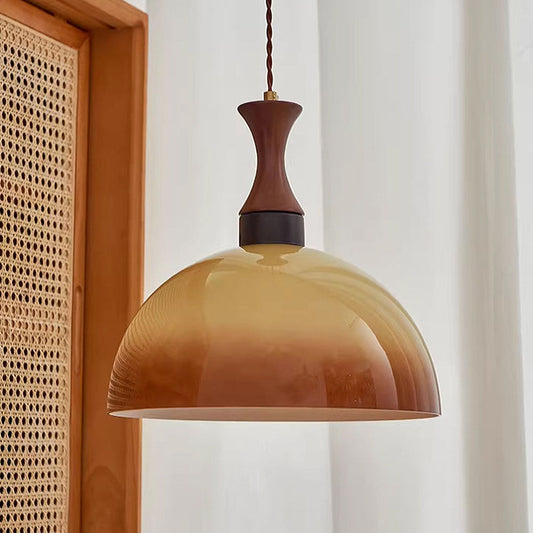 Retro Farmhouse Ceiling Lamp with Amber Glass Shade – 11.8 Pendant Light for Kitchen and Dining Room 1
