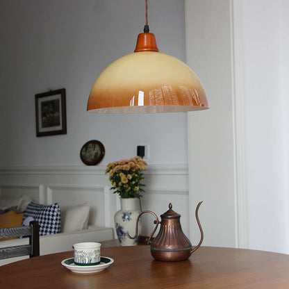 Retro Farmhouse Ceiling Lamp with Amber Glass Shade – 11.8 Pendant Light for Kitchen and Dining Room 5
