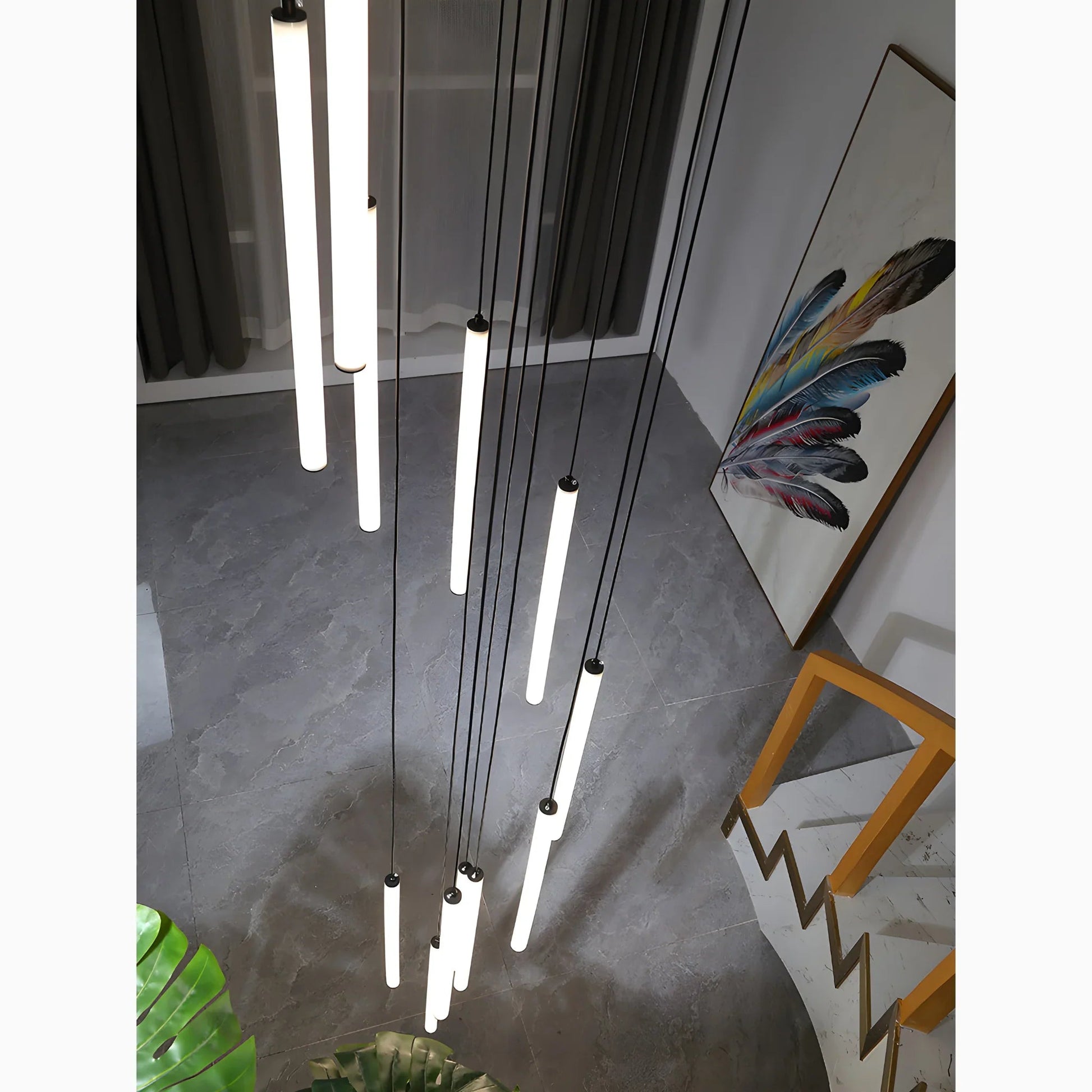 Elegant Art Deco Spiral Pendant Light – Adjustable Height for Staircases and Entryways 10