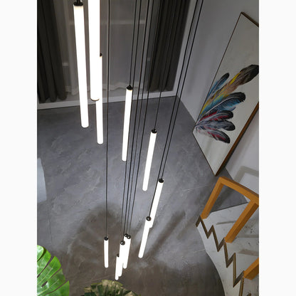 Elegant Art Deco Spiral Pendant Light – Adjustable Height for Staircases and Entryways 10