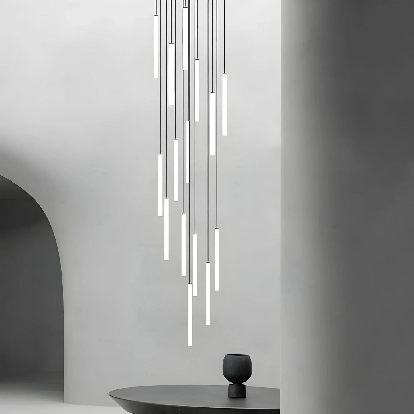 Elegant Art Deco Spiral Pendant Light – Adjustable Height for Staircases and Entryways 12