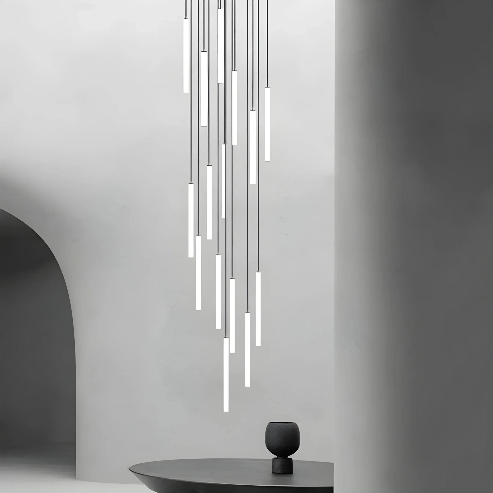 Elegant Art Deco Spiral Pendant Light – Adjustable Height for Staircases and Entryways 12