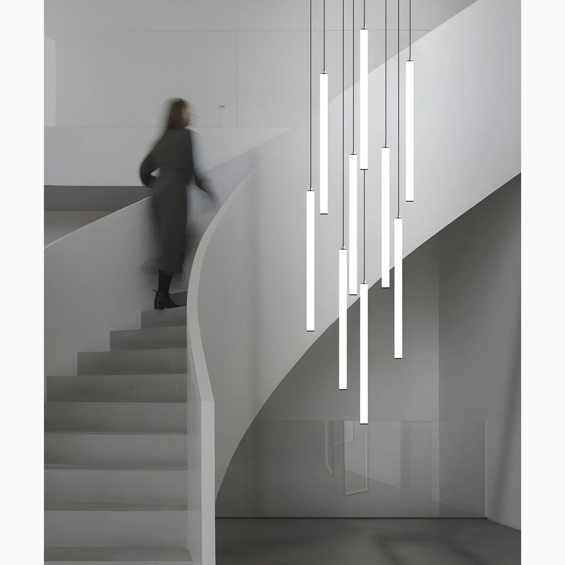 Elegant Art Deco Spiral Pendant Light – Adjustable Height for Staircases and Entryways 3