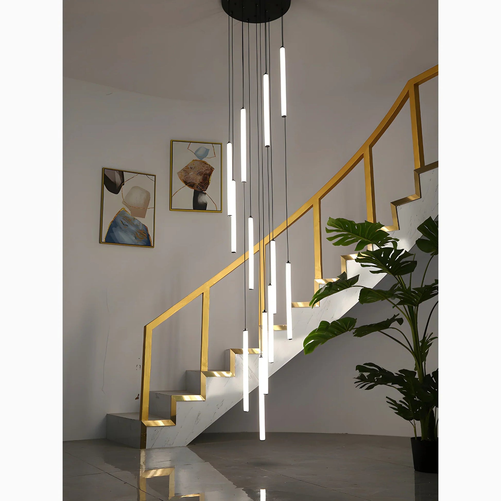 Elegant Art Deco Spiral Pendant Light – Adjustable Height for Staircases and Entryways 7