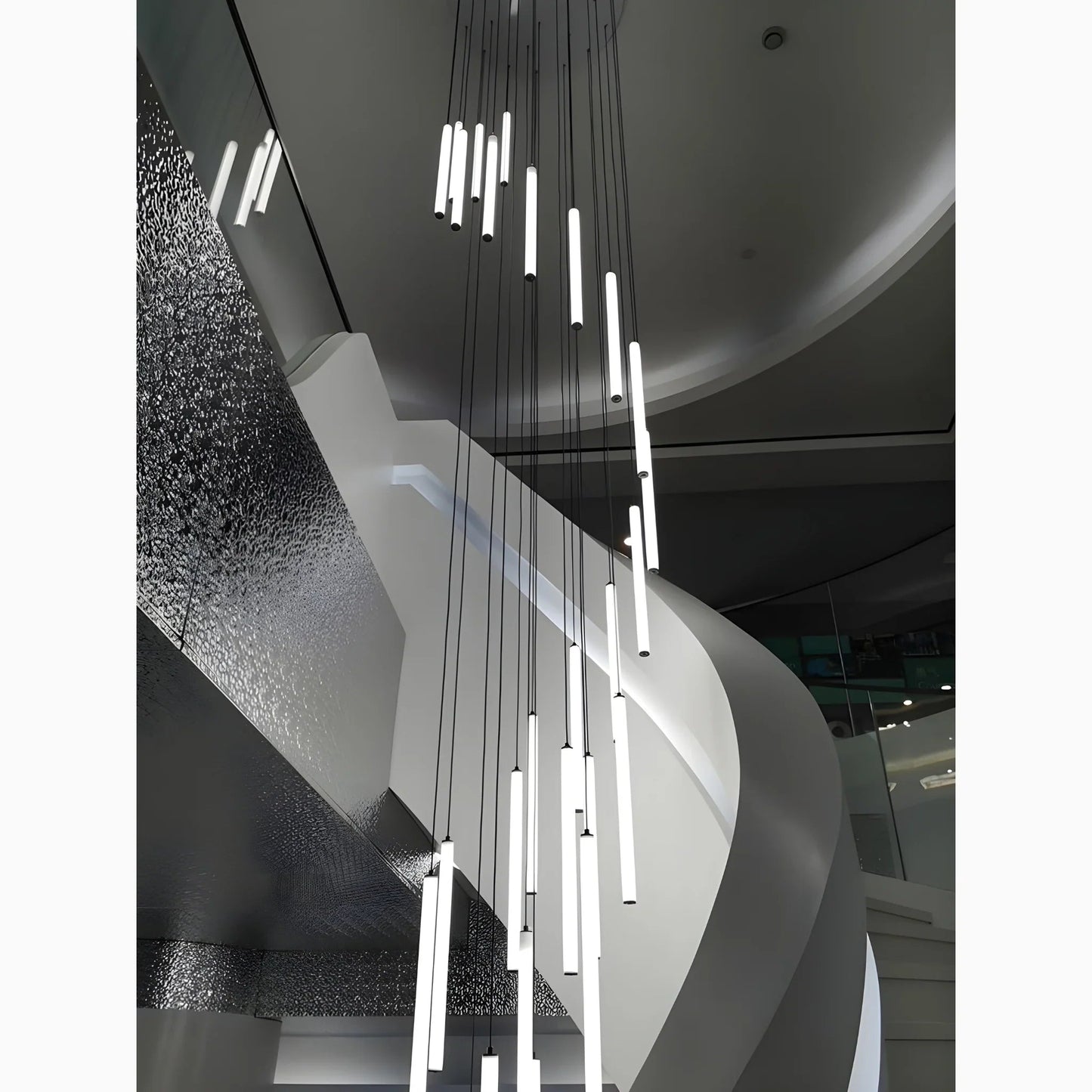 Elegant Art Deco Spiral Pendant Light – Adjustable Height for Staircases and Entryways 8