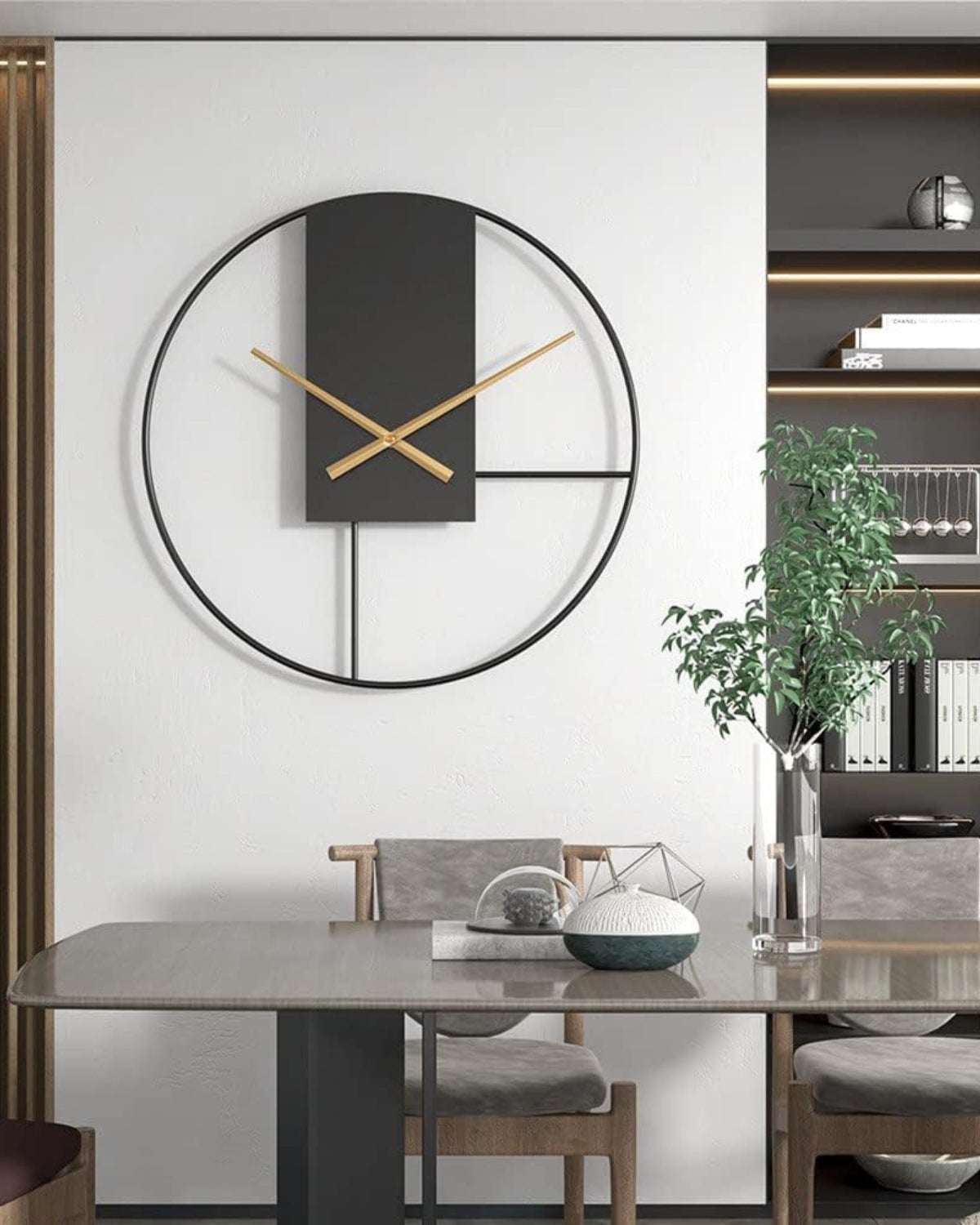 Equilibrio | Modern Wall Clock – Minimalist Design with Gold Accents 2