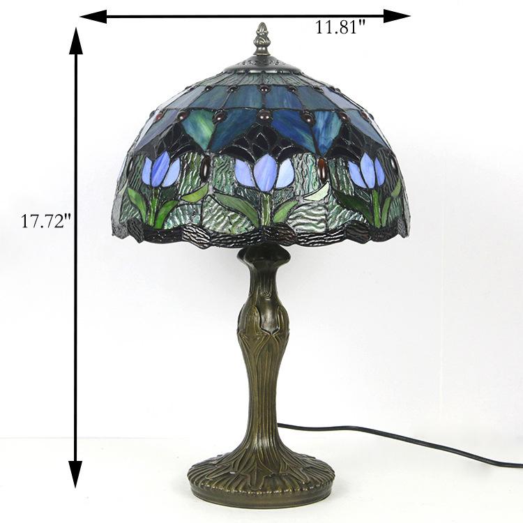 European Tiffany-Style Stained Glass Table Lamp – 17.72 Bedroom or Living Room Decor 5