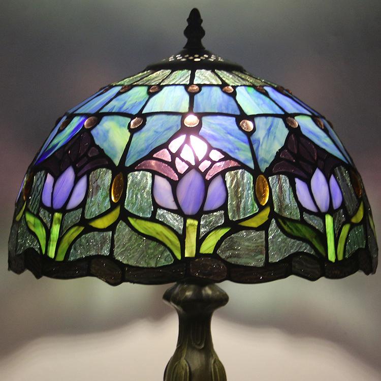 European Tiffany-Style Stained Glass Table Lamp – 17.72 Bedroom or Living Room Decor 7