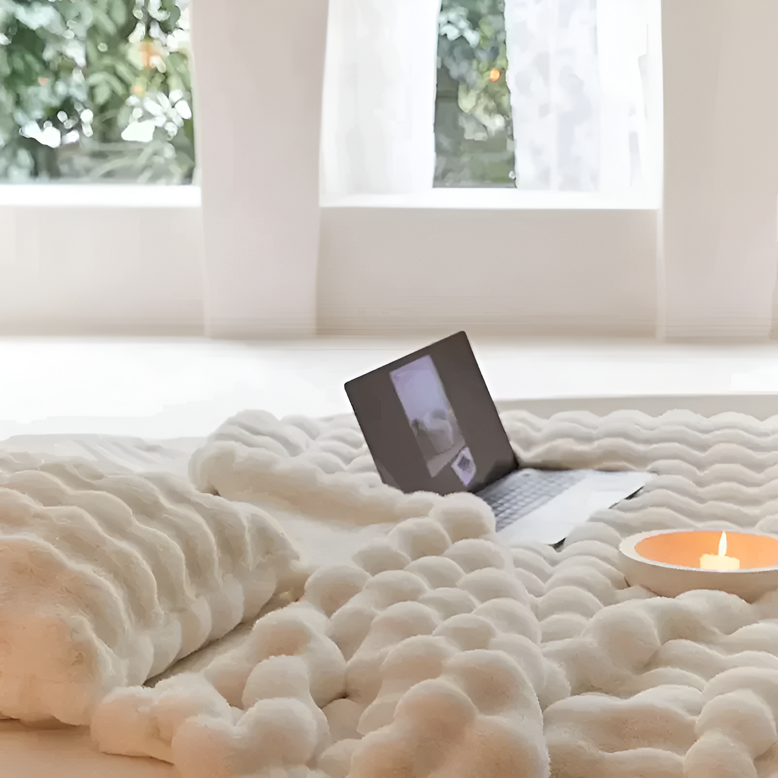 Fluffo | Fleece Throw Blanket – Ultra Soft Checkered Design 2