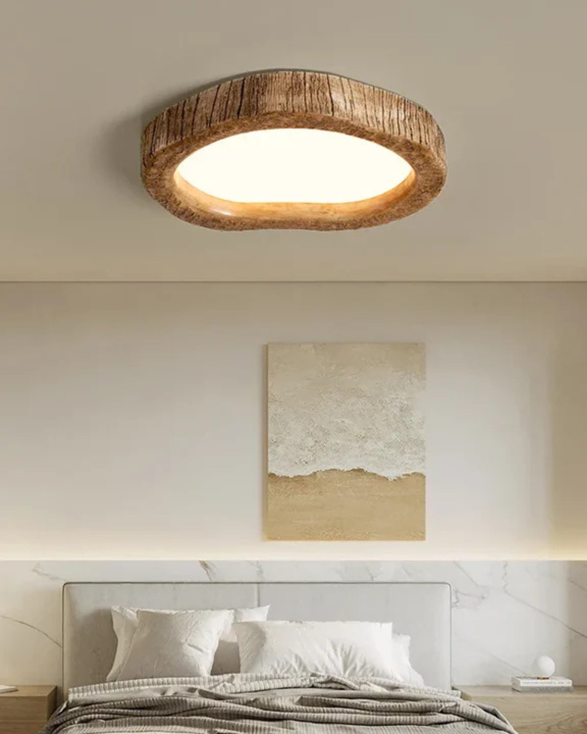 Halora | Flush Mount Ceiling Light – Rustic Wood LED Fixture 5