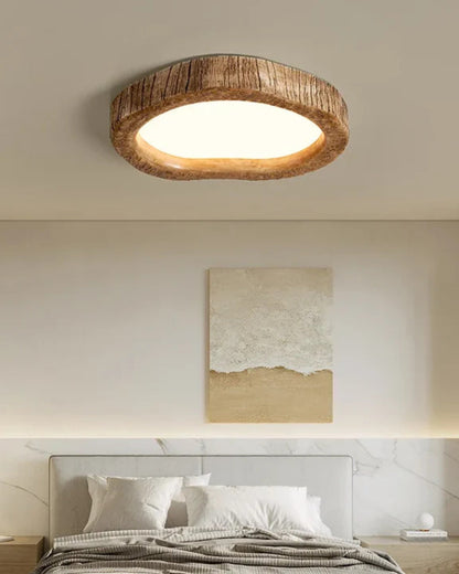 Halora | Flush Mount Ceiling Light – Rustic Wood LED Fixture 5