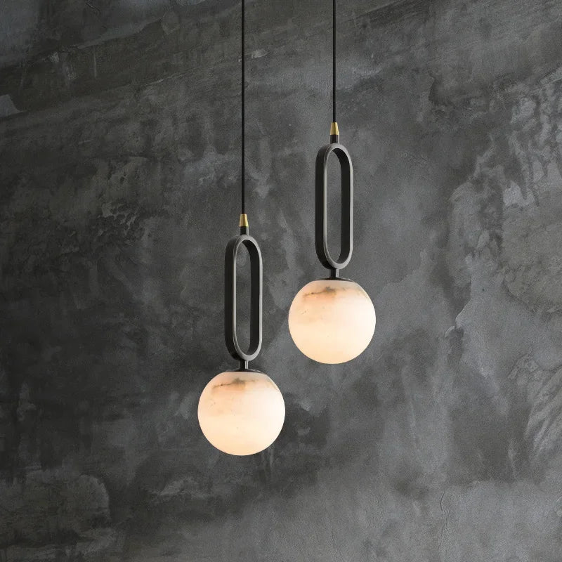 Hulda | Pendant Light – Natural Marble with Copper Accents for Kitchen Pendant Lighting 1