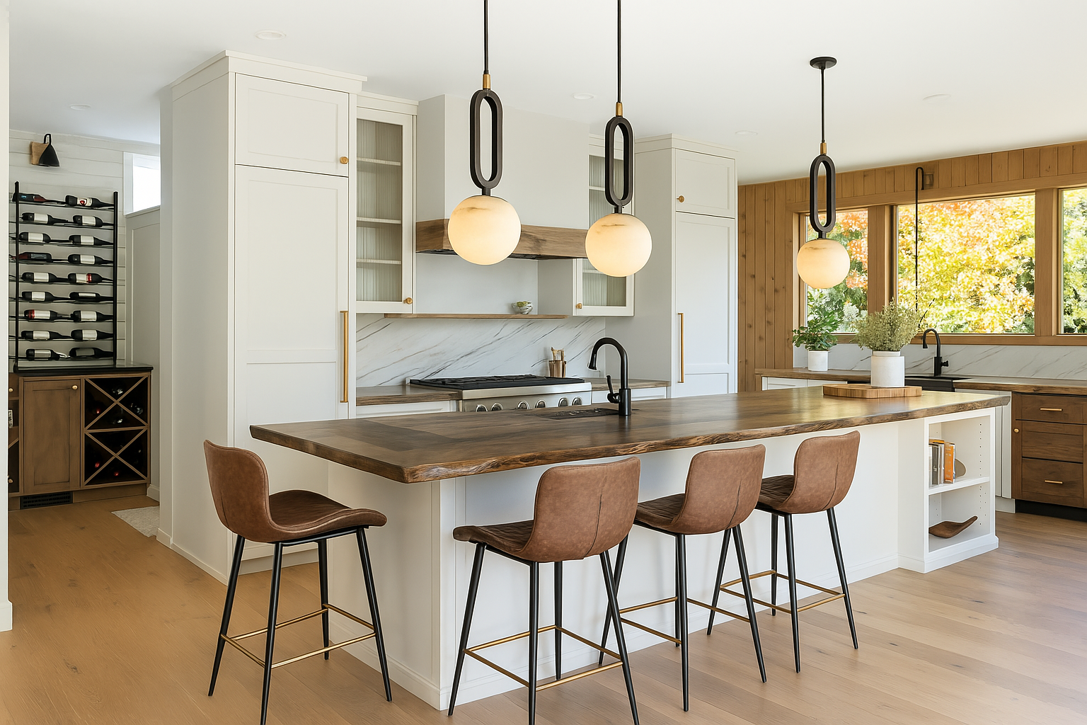 Hulda | Pendant Light – Natural Marble with Copper Accents for Kitchen Pendant Lighting 5