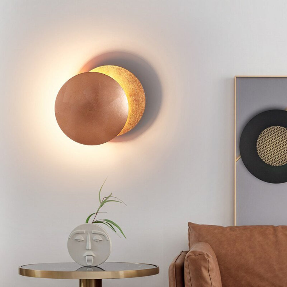Modern LED Eclipse Wall Sconce Lighting - Compact Wall Lamp with Soft Glow 5