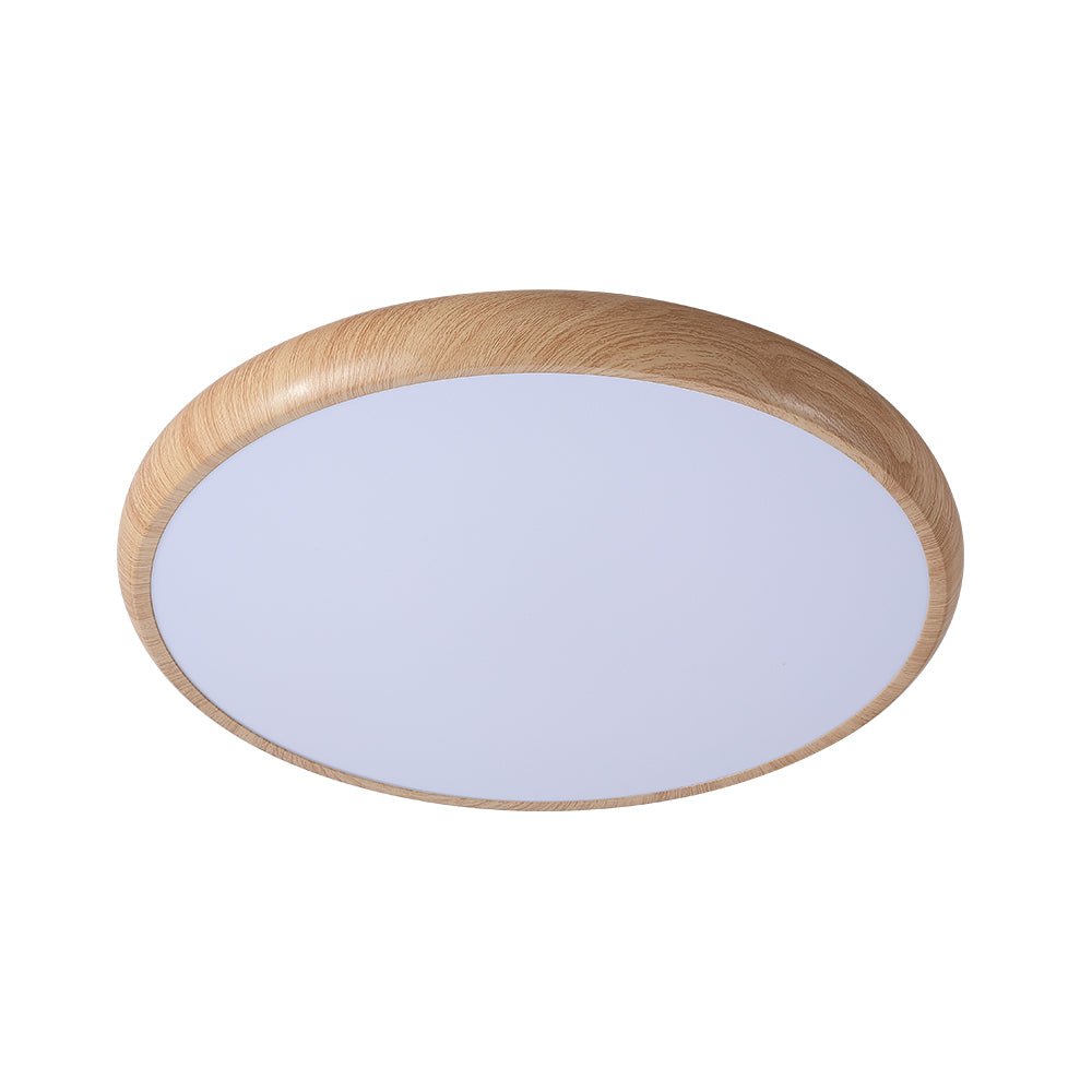 LED Flush Mount Ceiling Light Fixture with Wood Grain Finish – 40 cm Minimalist Design 0