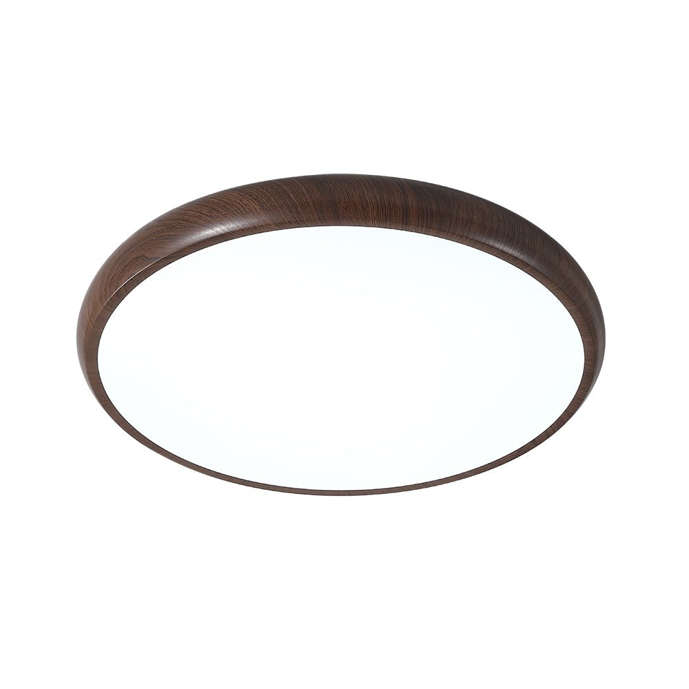 LED Flush Mount Ceiling Light Fixture with Wood Grain Finish – 40 cm Minimalist Design 1