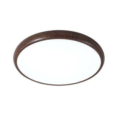 LED Flush Mount Ceiling Light Fixture with Wood Grain Finish – 40 cm Minimalist Design 1